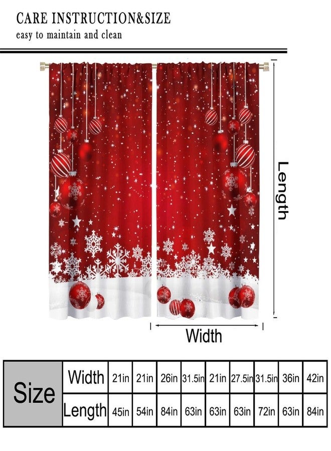 YSWOW Christmas Curtains, Snowflakes Winter Season Theme Art Printed Blackout Window Treatment for Home Party Bedroom Living Room Decor Fabric 2 Panels 42x45 Inch 30% Shading Rate - Image 2